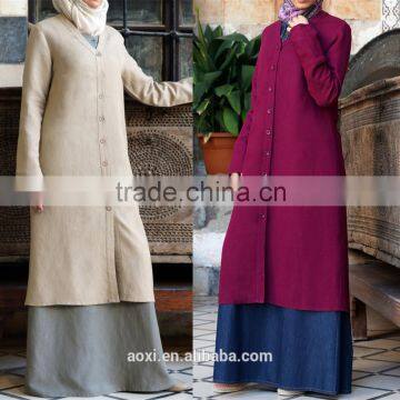 OEM Service China Factory Custom Made Wholesale Muslim Ethnic Elegant Loose Tunic Tops