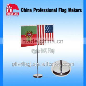 Custom decorative metal table flag with telescopic pole