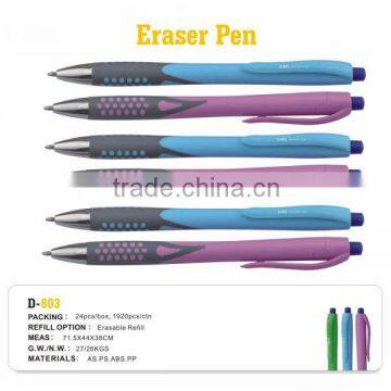 new style to sale plastic ball pen top earser pens