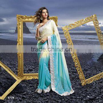 Bollywood Actress Off White Georgette Saree photo-2