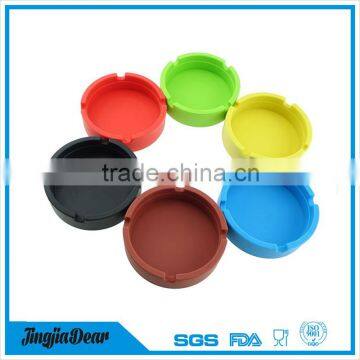 Eco-Friendly Colorfull Premium Silicone Rubber High Temperature Heat Resistant Round modern Design Ashtray