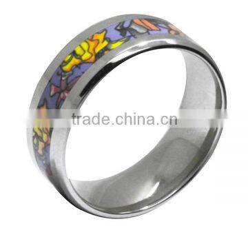 New designs arrive Fashion ring with camo inlay for men and women