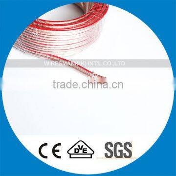Hot Selling Frosted Speaker Cable Tinned CCA Round+flat White Speaker Cable With Great Price