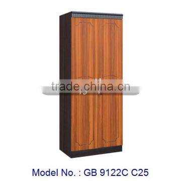 Simple Design 2 Door Wardrobe For Bedroom Home Small Furniture In MDF And PVC