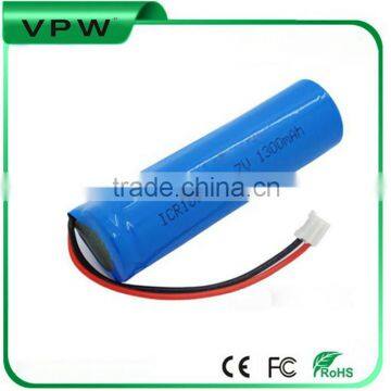 li-ion 18650 1300mah 3.7v rechargeable battery for portable floodlight