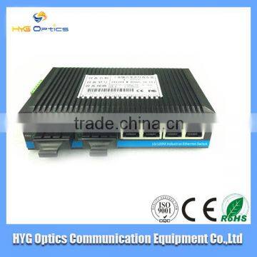 10/100m Industrial Ethernet Media Converter, 2 Fiber Ports+ 4 UTP Ports