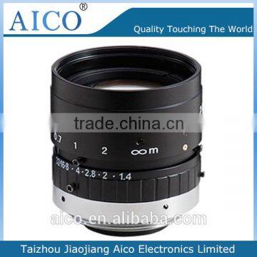 fujian cn aico low distortion fixed focus 35mm f1.4 2/3 2mp c-mount lens