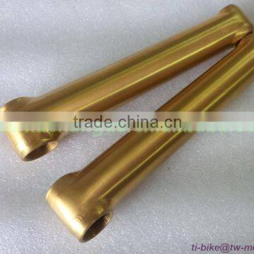 Titanium Anodized Golden Color BMX Cranks Custom Titanium Colorful Crank XACD Ti Bicycle BMX Crankset in China photo-3