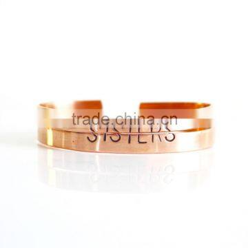 Girls fancy bangles rose gold plated cuff bangle sister bracelets