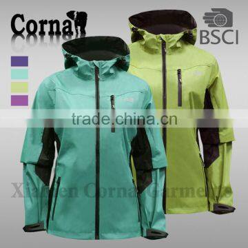 Newest Develop Lady 100% Polyester 2.5 Layer 3*3 Ripstop Waterproof Jacket photo-2