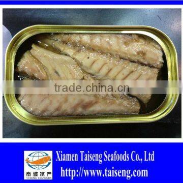 China Origin Oval Canned Mackerel Fillet in Oil