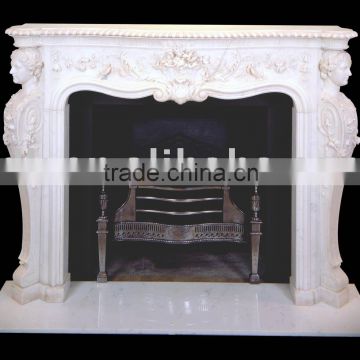 stone carving indoor fire place