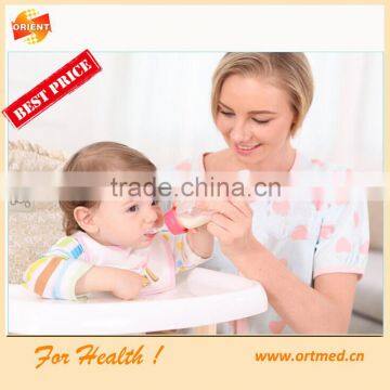 New baby food bottle feeder, silicone feeding bottle with spoon