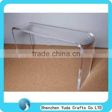 Plexiglass Clear Coffee Table U Bench Style Transparent Acrylic End Table