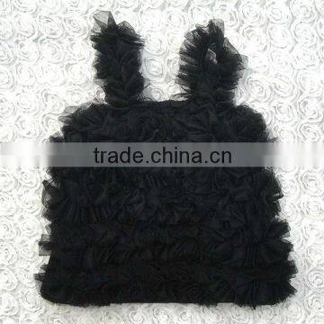 Wholesale cute girl black sexy ruffled petti top in stock No MOQ