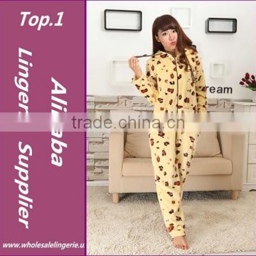 sweet hooded girls pajamas winter women pajamas wholesale