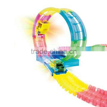 Good Quality Bending LED Dump Truck Toy Children Electric Toy Car Price Magic Tracks photo-3