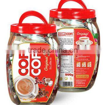 INSTANT COFFEE in plastic jar - COFICOFI Original 3 in 1