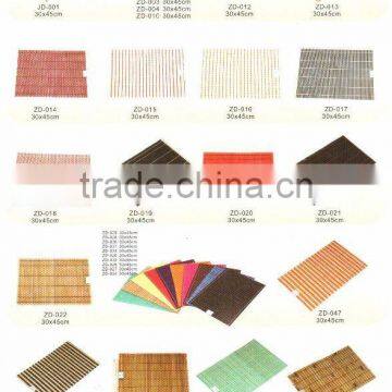 colored bamboo mat