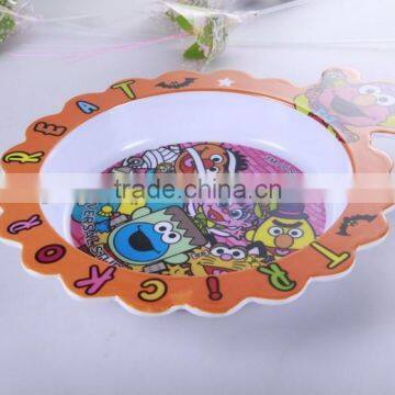 Unique design cartoon shape safe melamine baby dinner plate