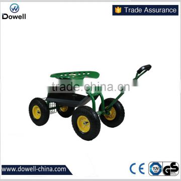 TC4501D name gardening tools garden cart with seatDTUV Verified Tractor Style TC4501C Folding Rolling Steerable Garden Seat Cart