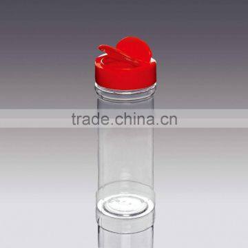 bpa free round flip & shaker top plastic powder shaker bottles spice jar plastic