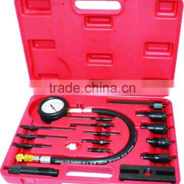 17 PIECE PRO DIESEL ENGINE CYLINDER COMPRESSION TEST TESTER KIT & GAUGE