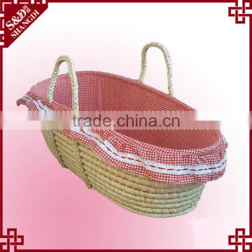 Natural soft straw woven carry or sleeping used moses basket baby