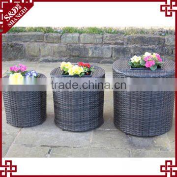 S&D China Products Large Size pe Ratatn Round Garden Decoration Black Wicker Garden Pots and Planters photo-4
