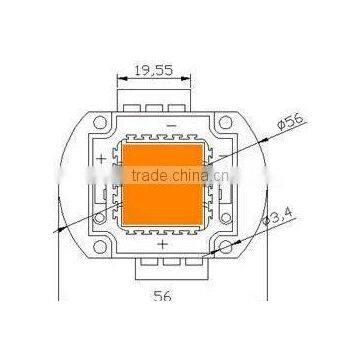 100W full spectrum led chip in red phosphor for hydroponic growing systems