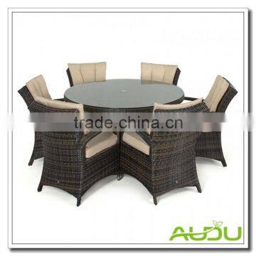 Audu Tuscany Brown Rattan Garden Dining Set With 6 Seat photo-3