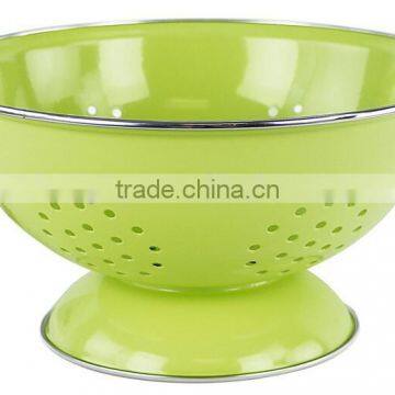 Hot Sale Green Powder Coated Kitchen Food Metal Colander photo-2