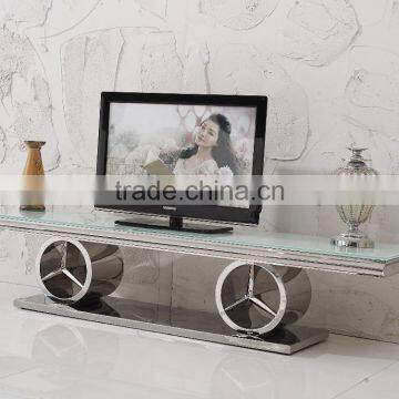 E413 Home Funituire Tempered Glass Modern TV Stand Showcase photo-2