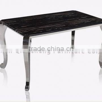 Simple Stainless Steel 4 Legs Dining Table Set photo-4