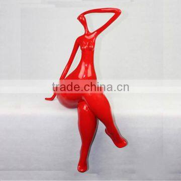 Resin /Fiberglass Fat Lady Sculpture,Abstract Naked Resin Fat Lady Sculpture Home Decor photo-2