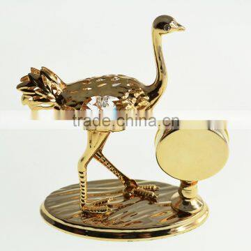 High Quality Gold Plated Ostrich Clock for Business Gift photo-3