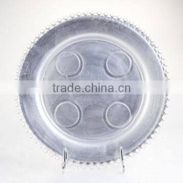 Hot Sale Silver Beaded Glass Dishes and Charger Plates photo-2
