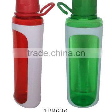 800ml plastic BPA free water bottle with carrying strap/plastic sports drink bottle