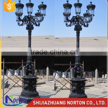 Outdoor decor casting 5 lights antique cast iron lamp post NTILP-271A