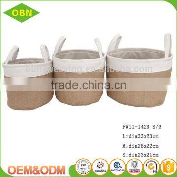 Customized Set 3 Foldable Collapsible Laundry or Toy Fabric Storage Basket photo-2