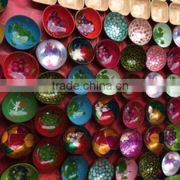 Handmade Lacquer Coconut Shell Bowl 100% Made in Vietnam / Hand Painted Lacquer Bowl photo-5