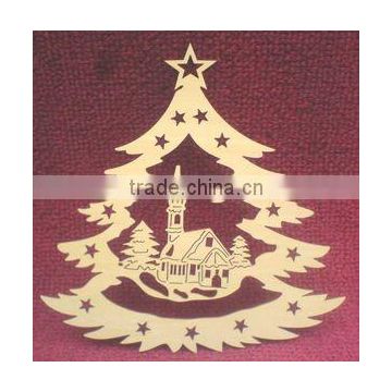 dangling wooden Christmas tree for home decoration