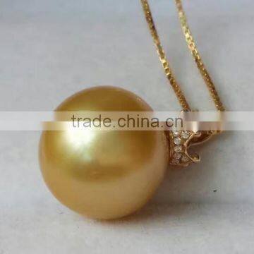 14-15mm Golden South Sea Pearl Pendant photo-2