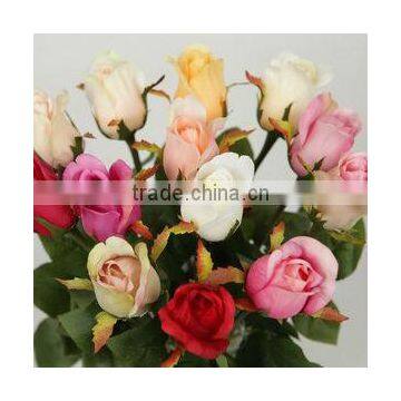 Cheap Silk Single Stem Artificial Rose Decorative Fabric Flowers Wholesale Valentine's Day Gift