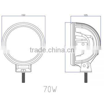 70w Round Car LED Driving Lights Retractable LED Work Light 70W photo-4