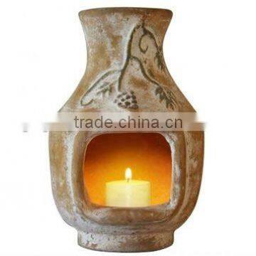 Mini clay chimeneas candle holder