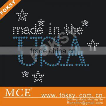 Made in USA letter china hotfix strass