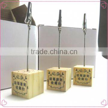 Wooden base metal alligator clips with OEM printing