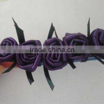 MSD wholesale purple ribbon flower for dress /hat decoration