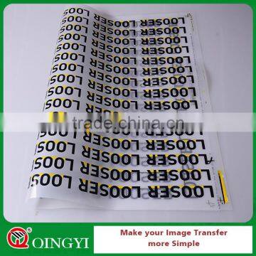 Qingyi high quality heat transfer sticker for dark t-shirt